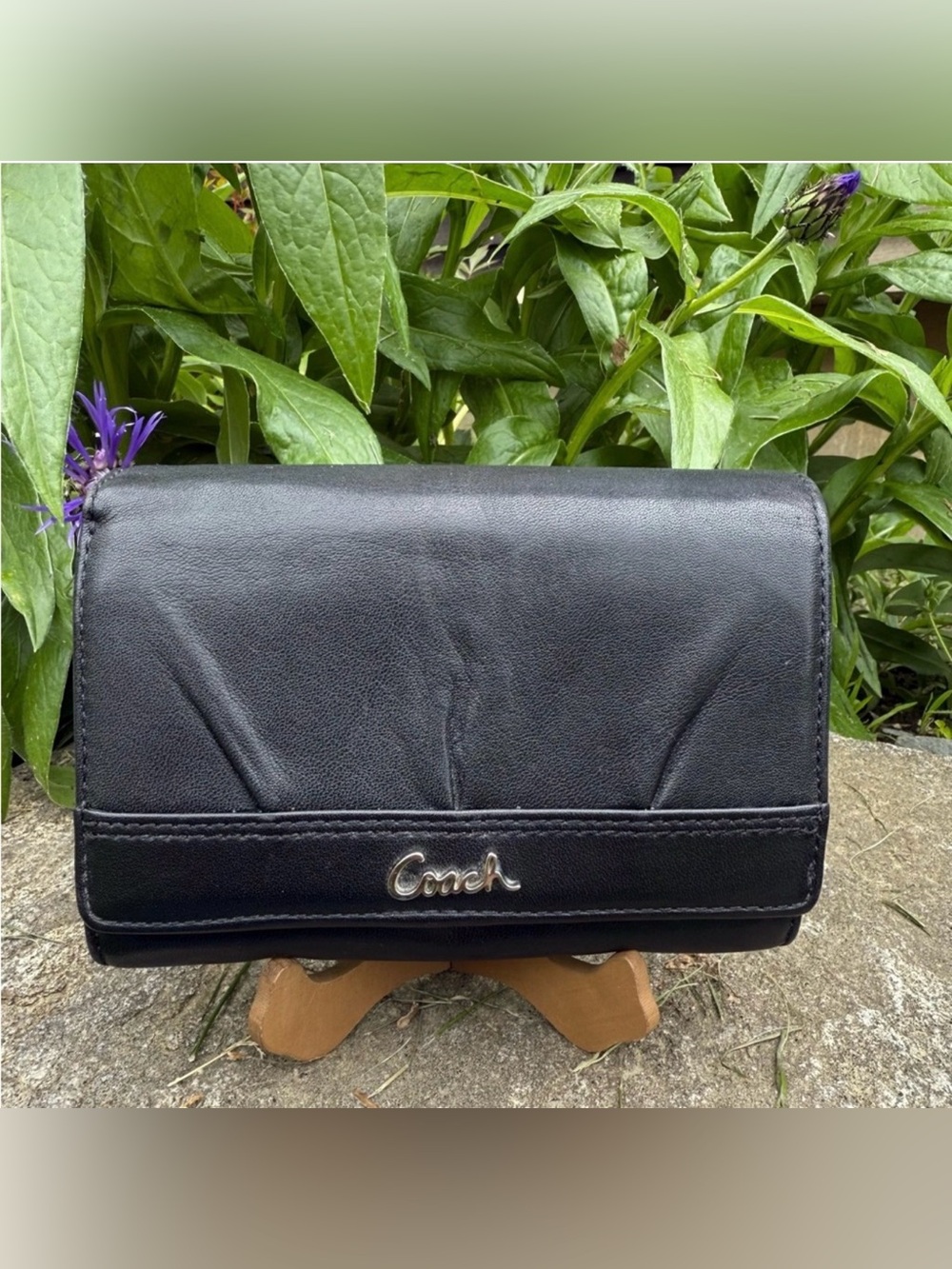 Coach Black LeatherBifold Wallet - Picture 1 of 12